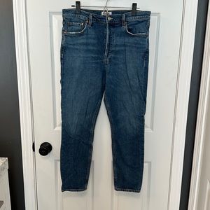 AGOLDE Riley high rise straight jeans, sz 32